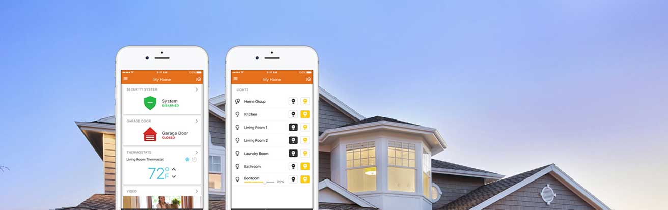 smart home alarm system on a smart phone