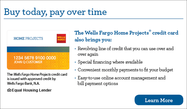 Wells Fargo home projects financing banner