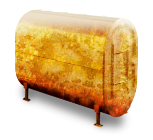 rusty oil tank